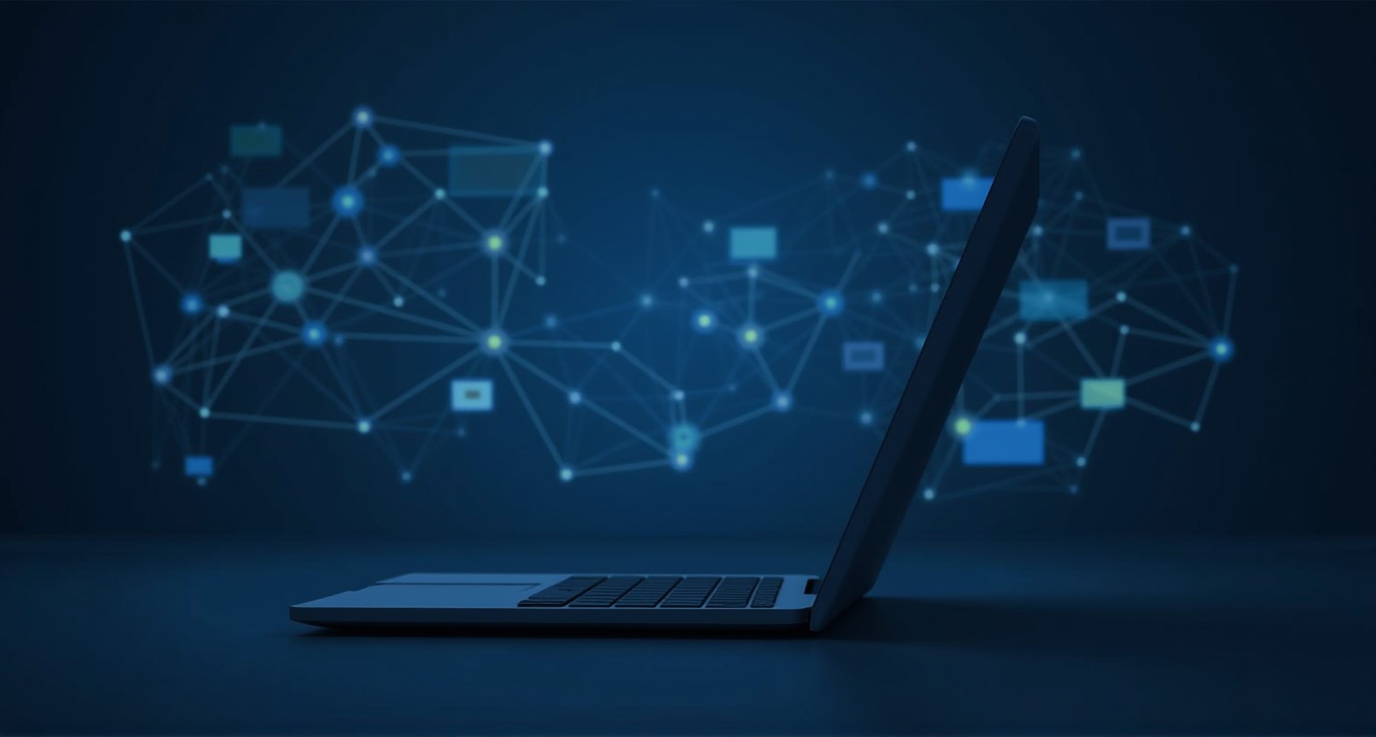 laptop-with-blue-background-that-says-connected-screen