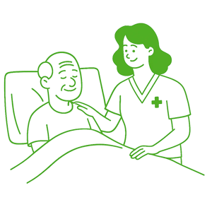 nurse looking after old man tr