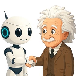 robot with Eistein